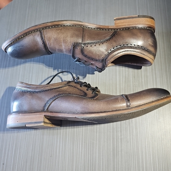 Stacy Adams Mens Balance Manmade Leather Oxford Shoes Size 9.5 Brown & Black EUC - Picture 7 of 12